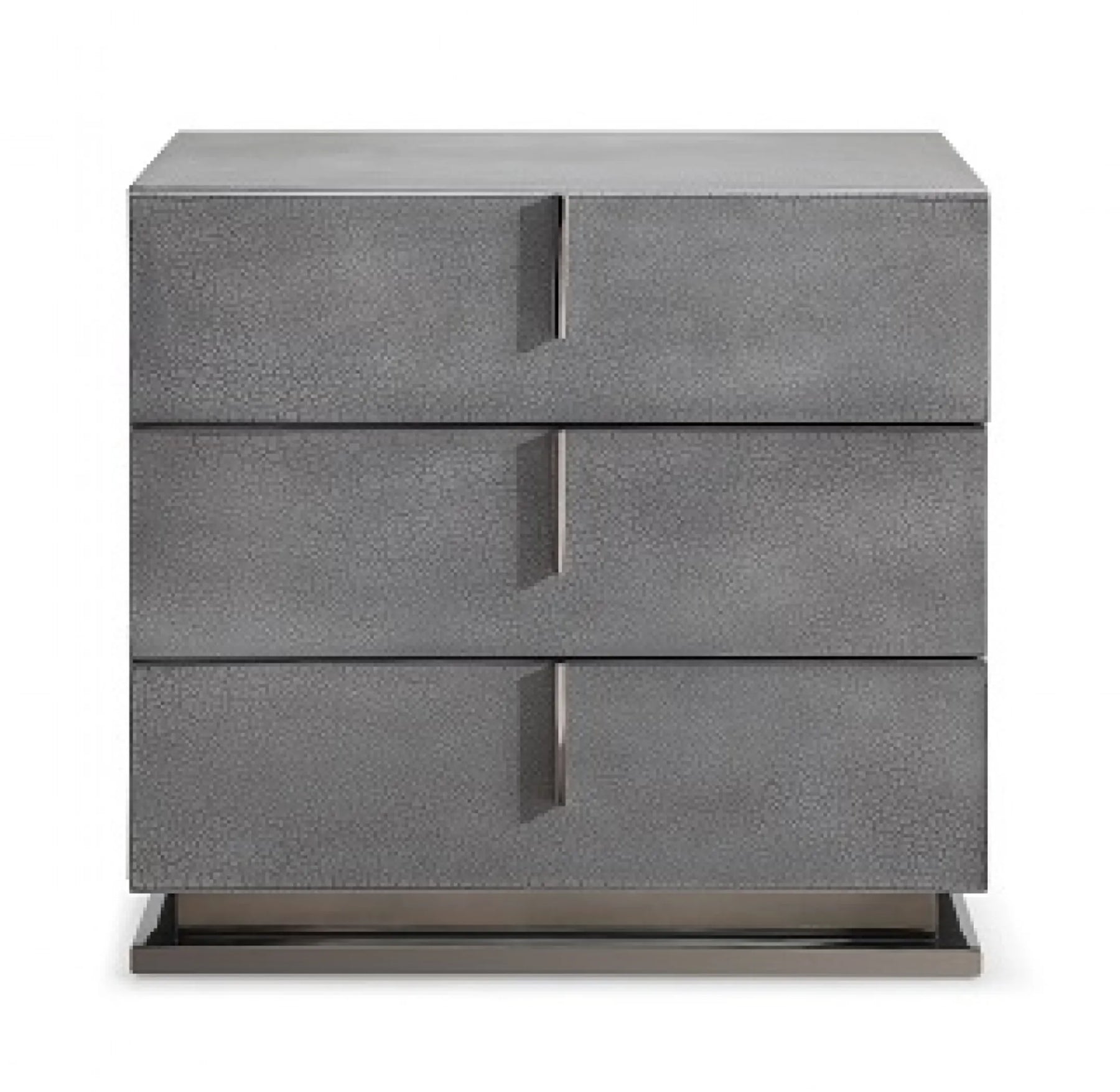 22″ Gray Crackle Finish Three Drawer Nightstand — view 2