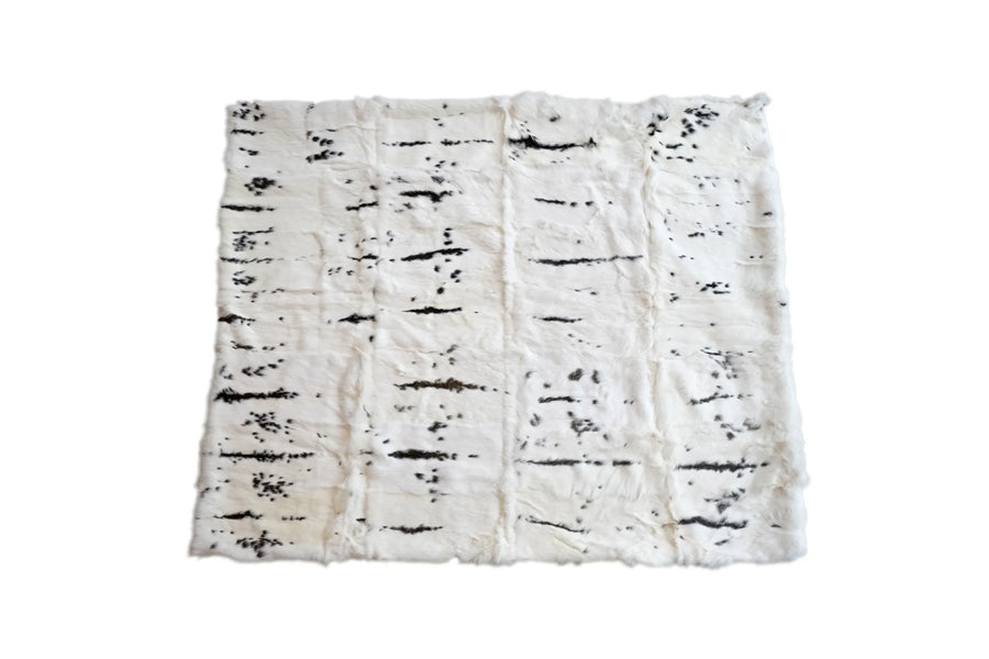 50″ X 60″ Black And White Rabbit Fur Plush Throw Blanket