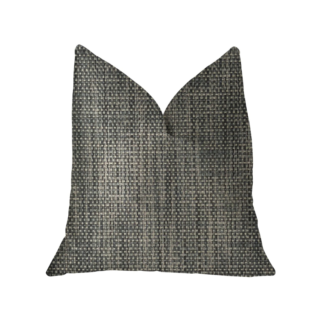 Plutus Bluejay Cayne Blue and Gray Luxury Throw Pillow