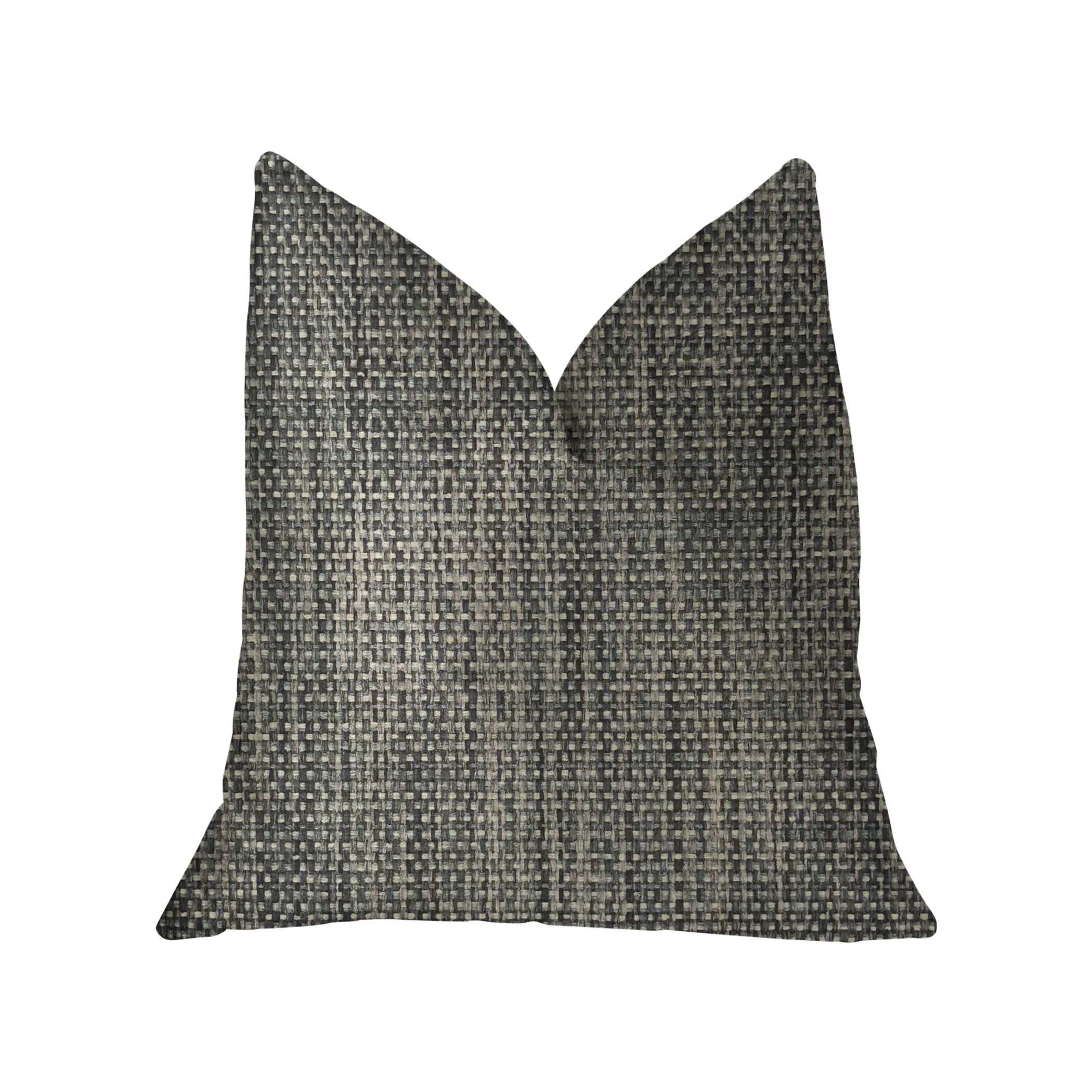 Plutus Bluejay Cayne Blue and Gray Luxury Throw Pillow