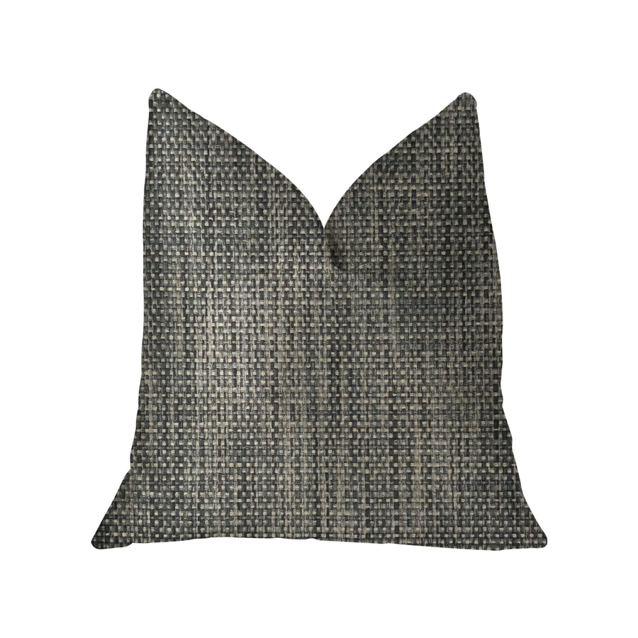Plutus Bluejay Cayne Blue and Gray Luxury Throw Pillow
