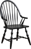 Sunset Trading Black Cherry Selections Windsor Spindleback Dining Chair with Arms | Fully Assembled Kitchen Armchair| Modern…
