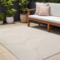 12′ X 15′ Ivory And Cream Striped Indoor Outdoor Area Rug