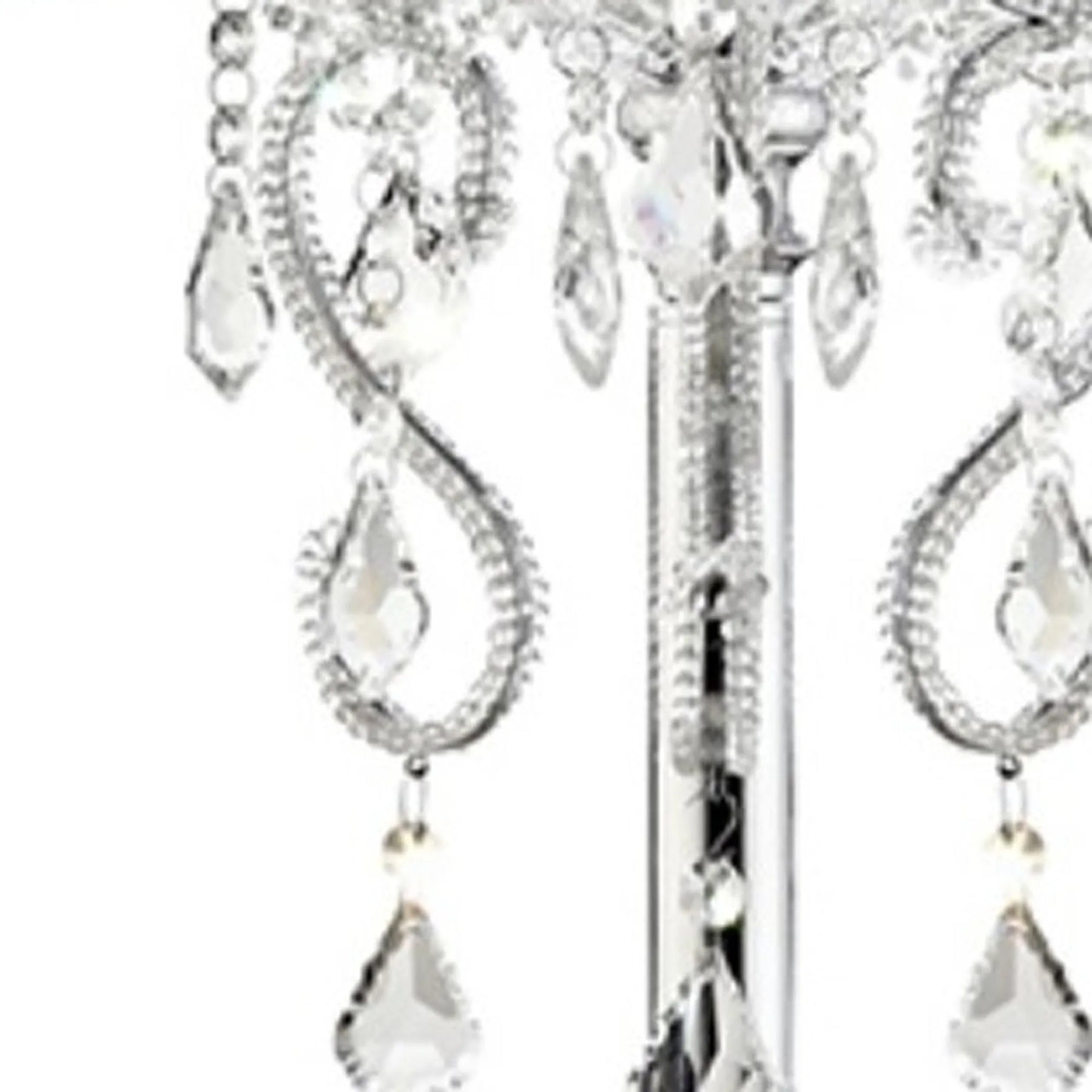 Glam Silver Faux Crystal Accent Table Lamp with See Thru Shade — view 4