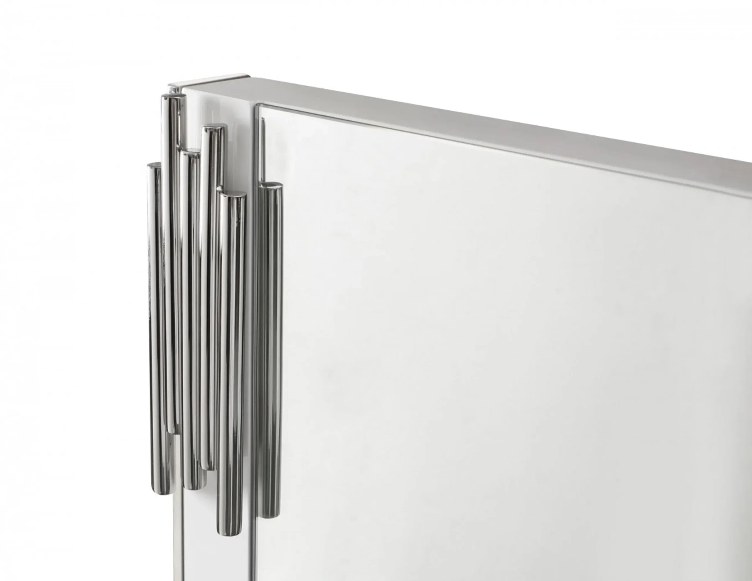 43″ White Steel Framed Accent Mirror — view 4