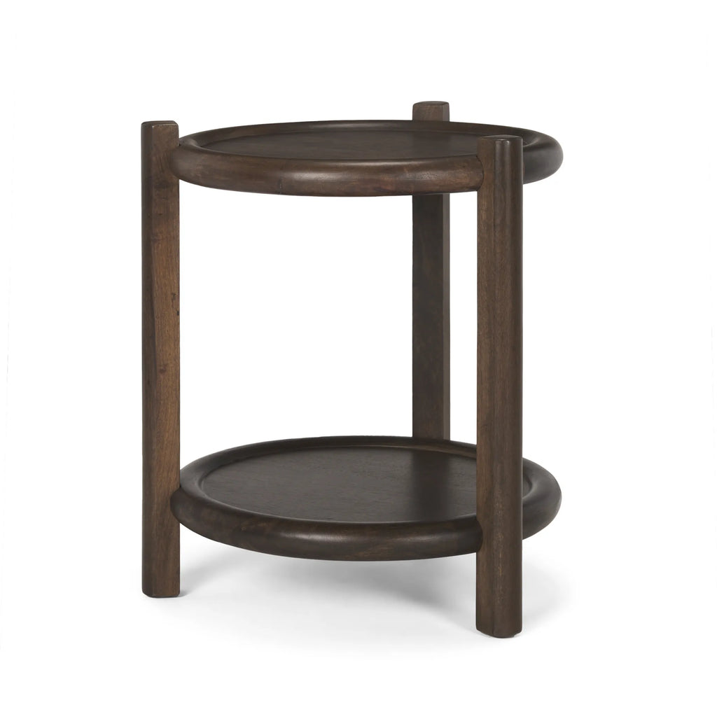 24″ Dark Brown Solid Wood Tray Table — view 2