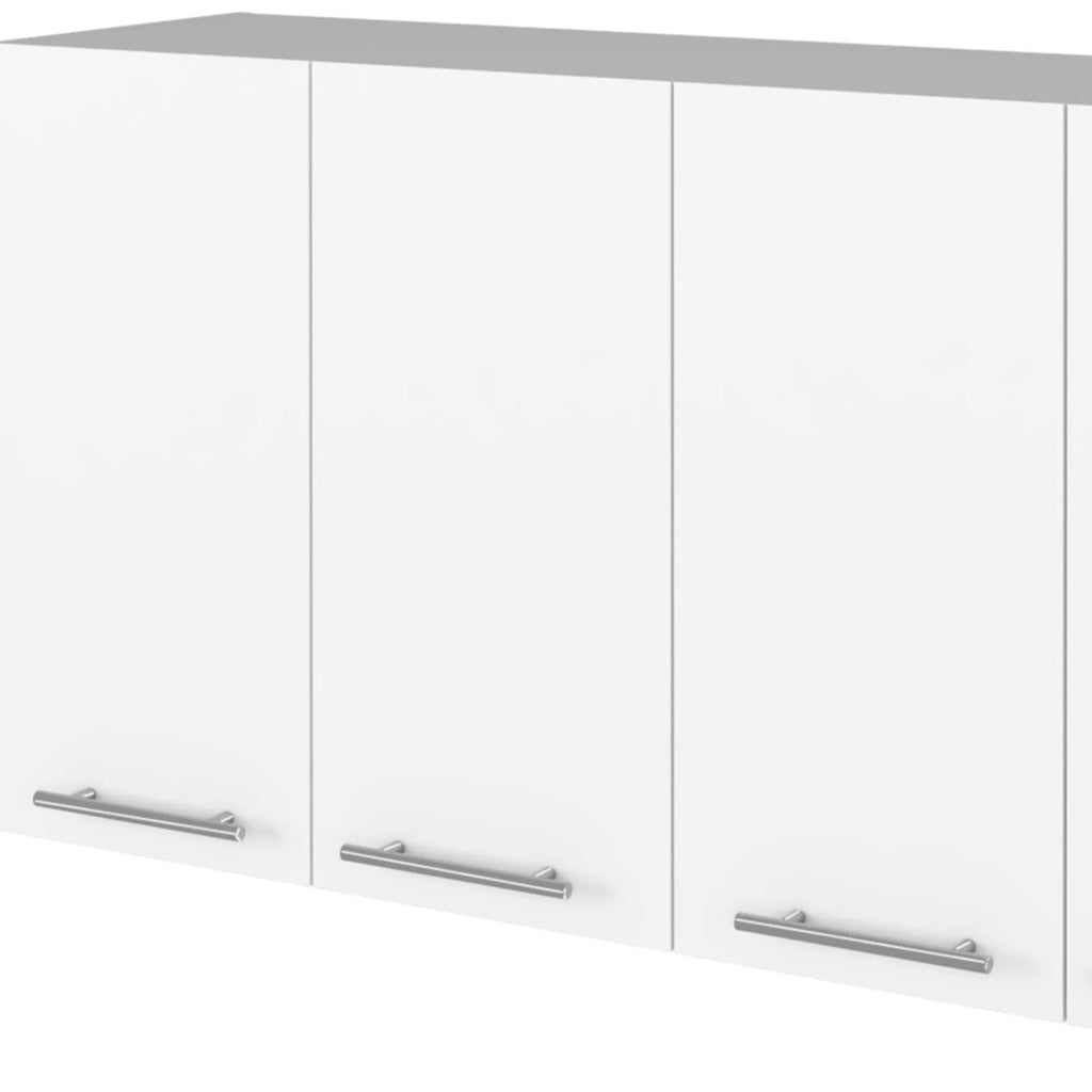 47″ White Wood Wall Mounted Accent Chest With Four Doors — view 4