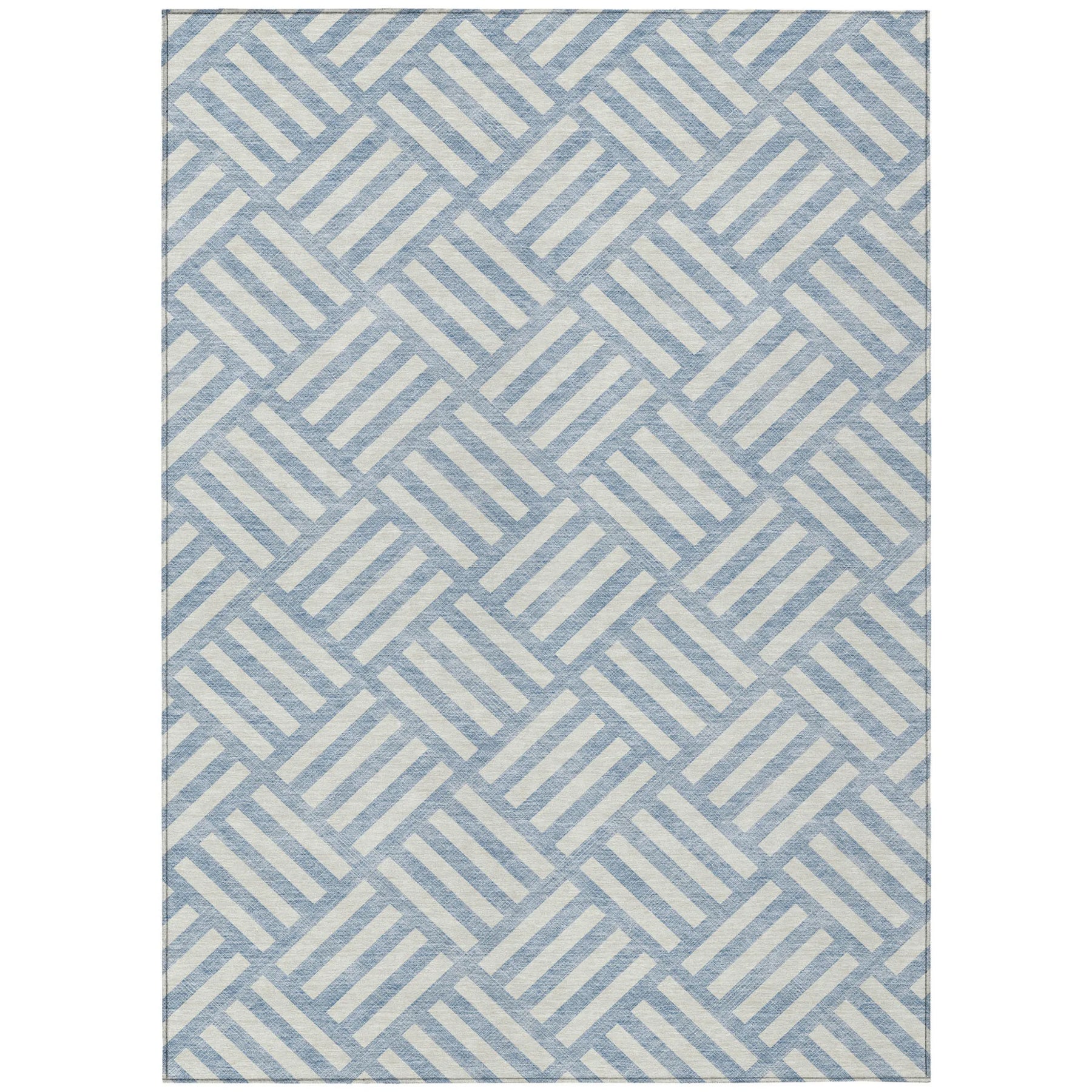 10′ X 14′ Sky Blue And Ivory Geometric Washable Indoor Outdoor Area Rug — view 2