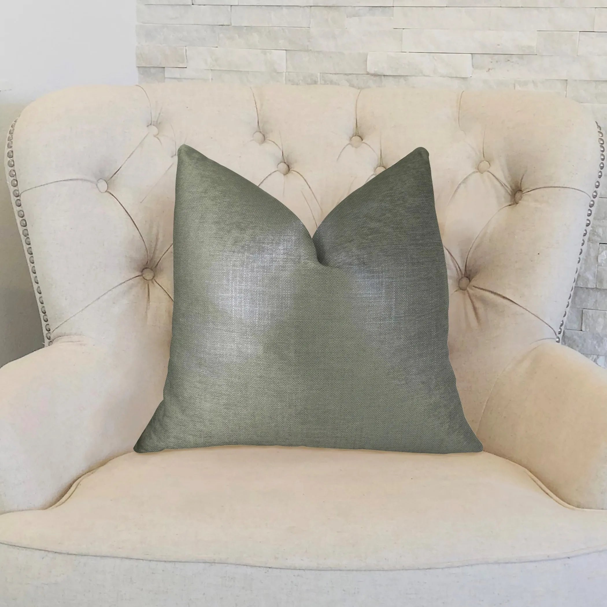 Plutus Lustrous Linen Gunmetal Grey Handmade Luxury Pillow — view 2