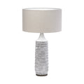 31″ Gray Lamp Base LED With Beige Shade