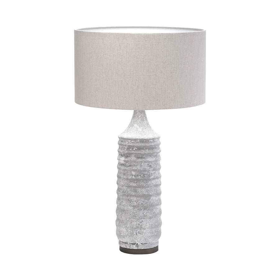 31″ Gray Lamp Base LED With Beige Shade