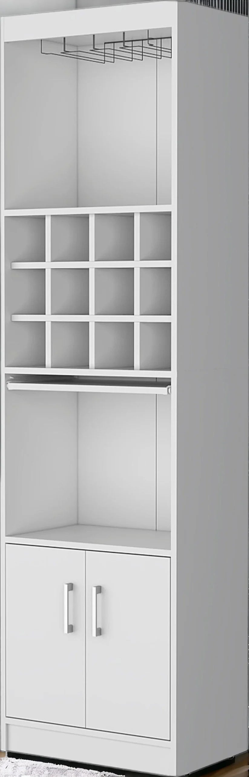 71″ White Wood Bar Cabinet With Two Doors — view 3