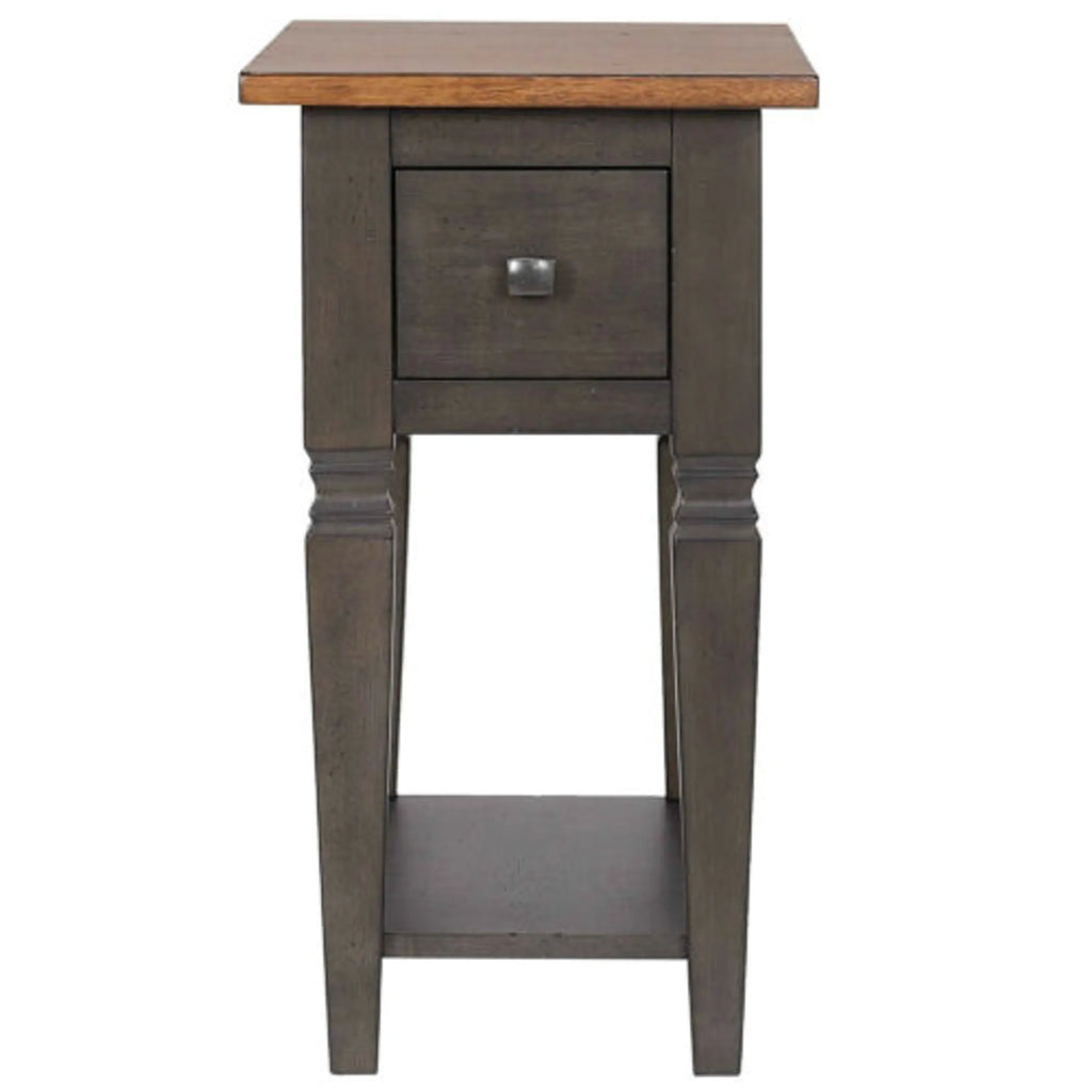 Sunset Trading Dakota 14″ Narrow End Table with Drawer & Shelf Storage | Solid Wood Recliner Side Table | Slim Bedroom Nighs…