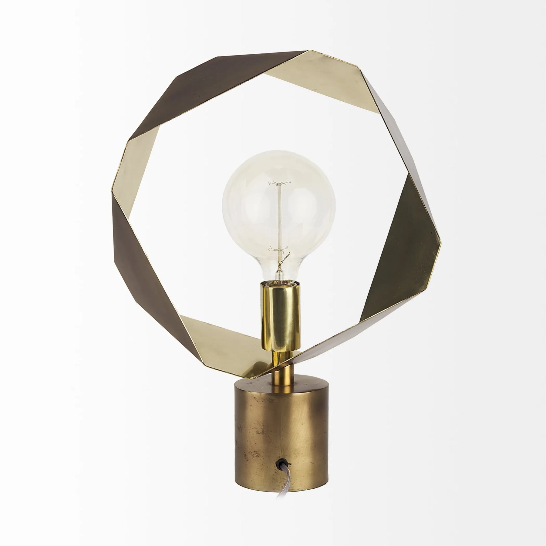 Golden Geometric Halo Table Or Desk Lamp — view 4