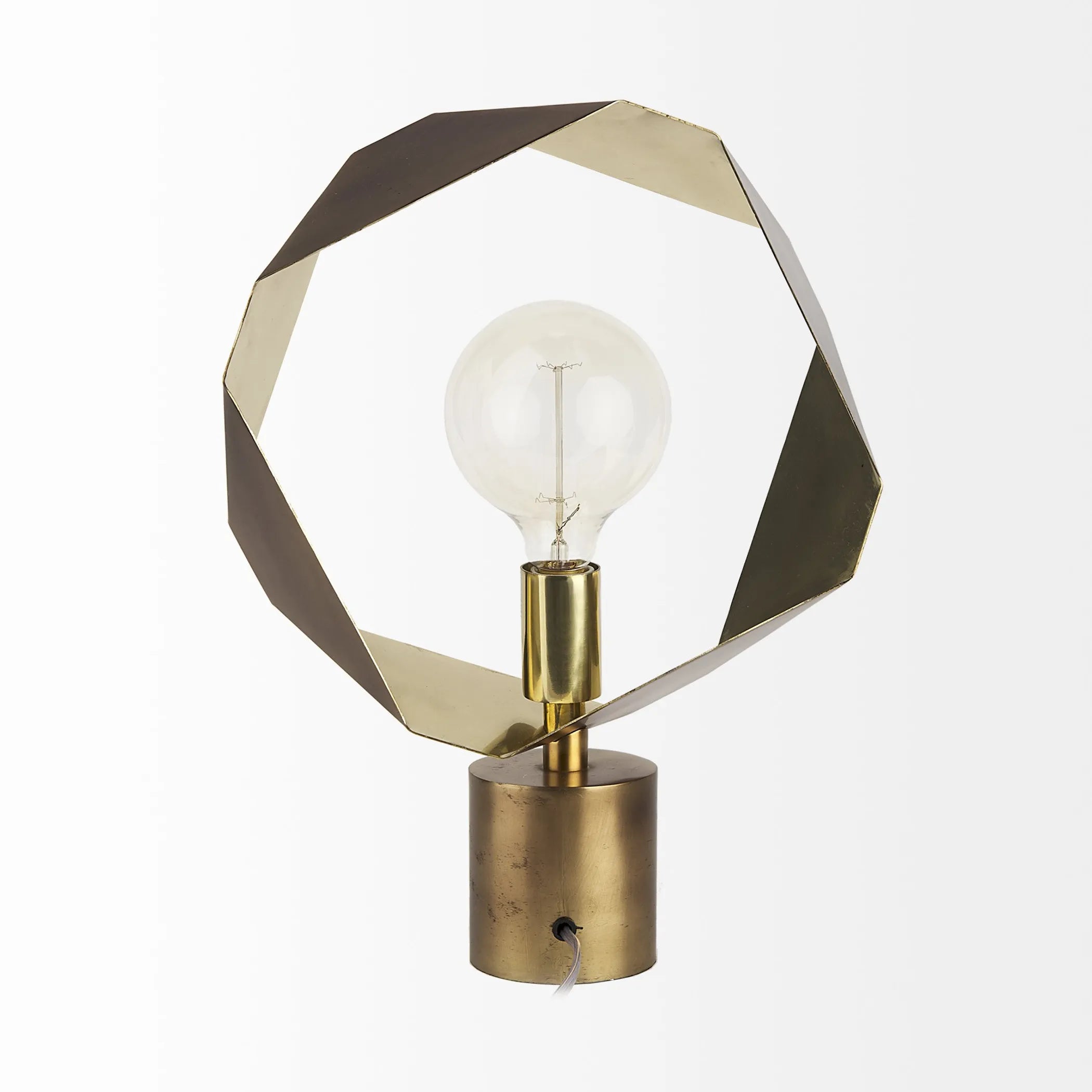 Golden Geometric Halo Table Or Desk Lamp — view 4