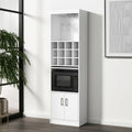 71″ White Wood Bar Cabinet With Two Doors