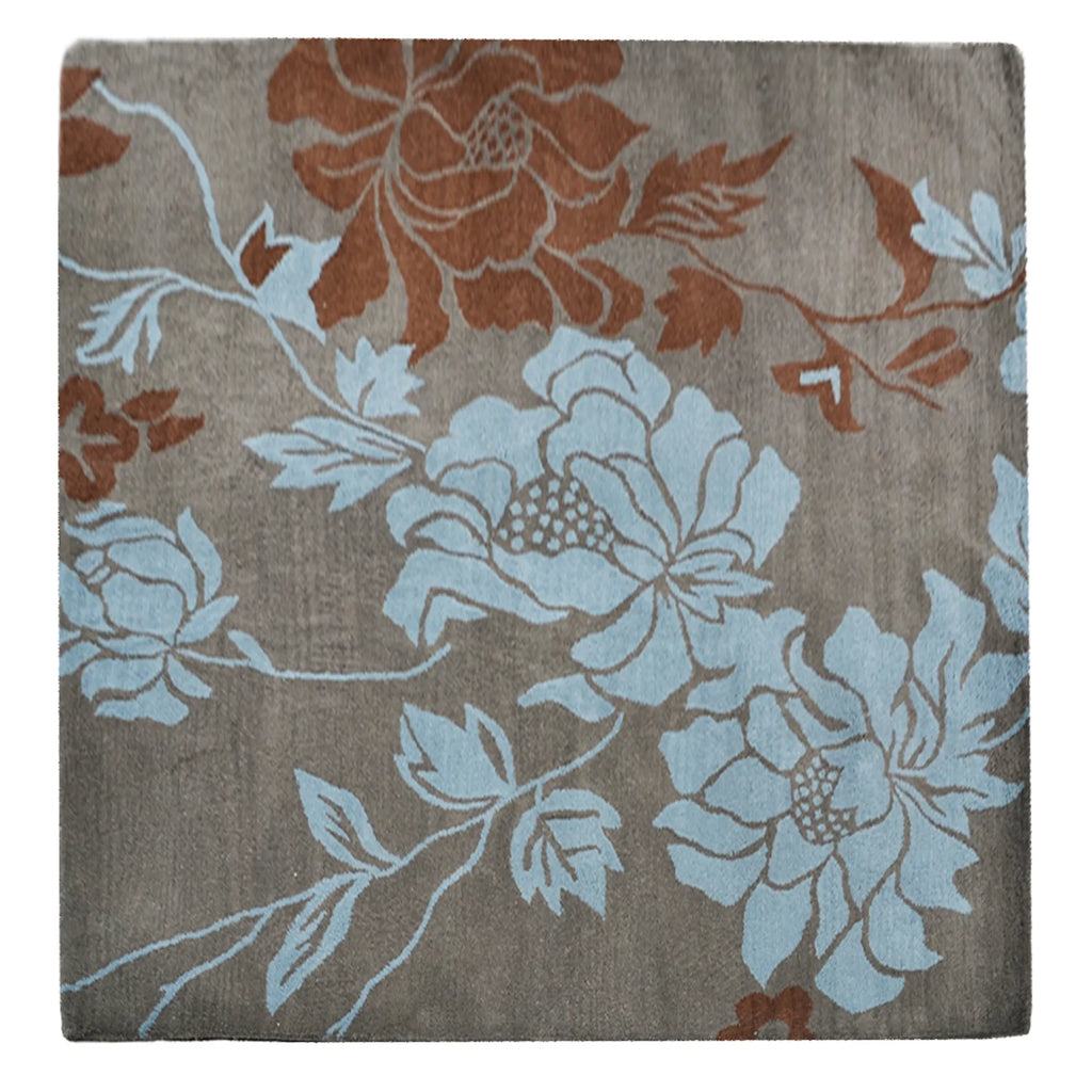 Rugsotic Carpets Hand Tufted Wool Square Area Rug Floral — view 2