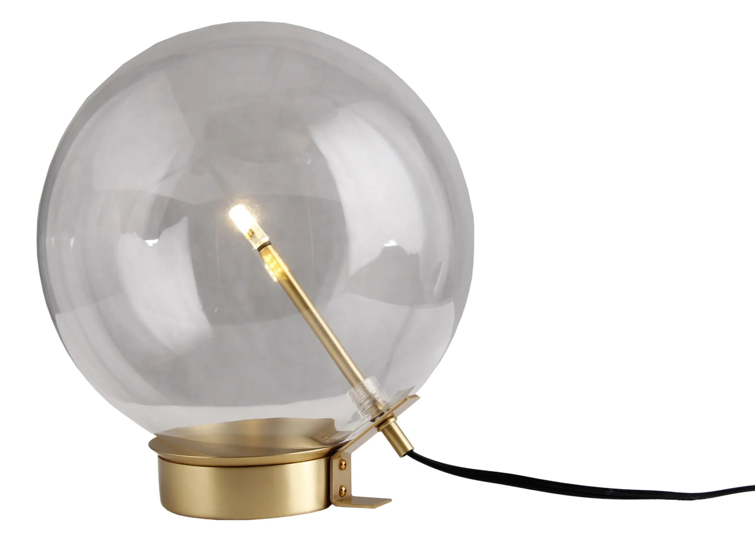 11″ Brass Metal Globe Table Lamp — view 4