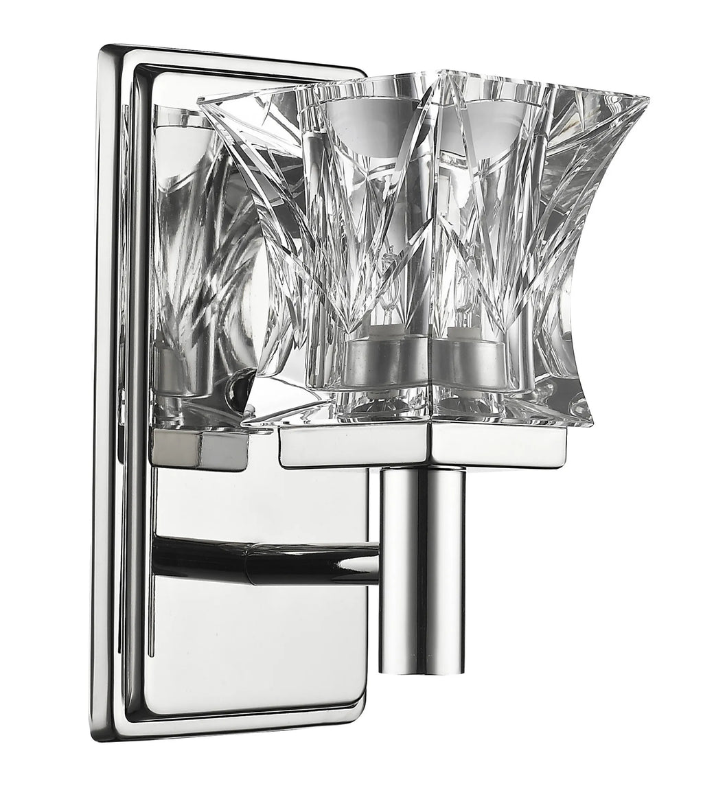 Arabella 1-Light Polished Nickel Sconce With Pressed Crystal Shade — view 2