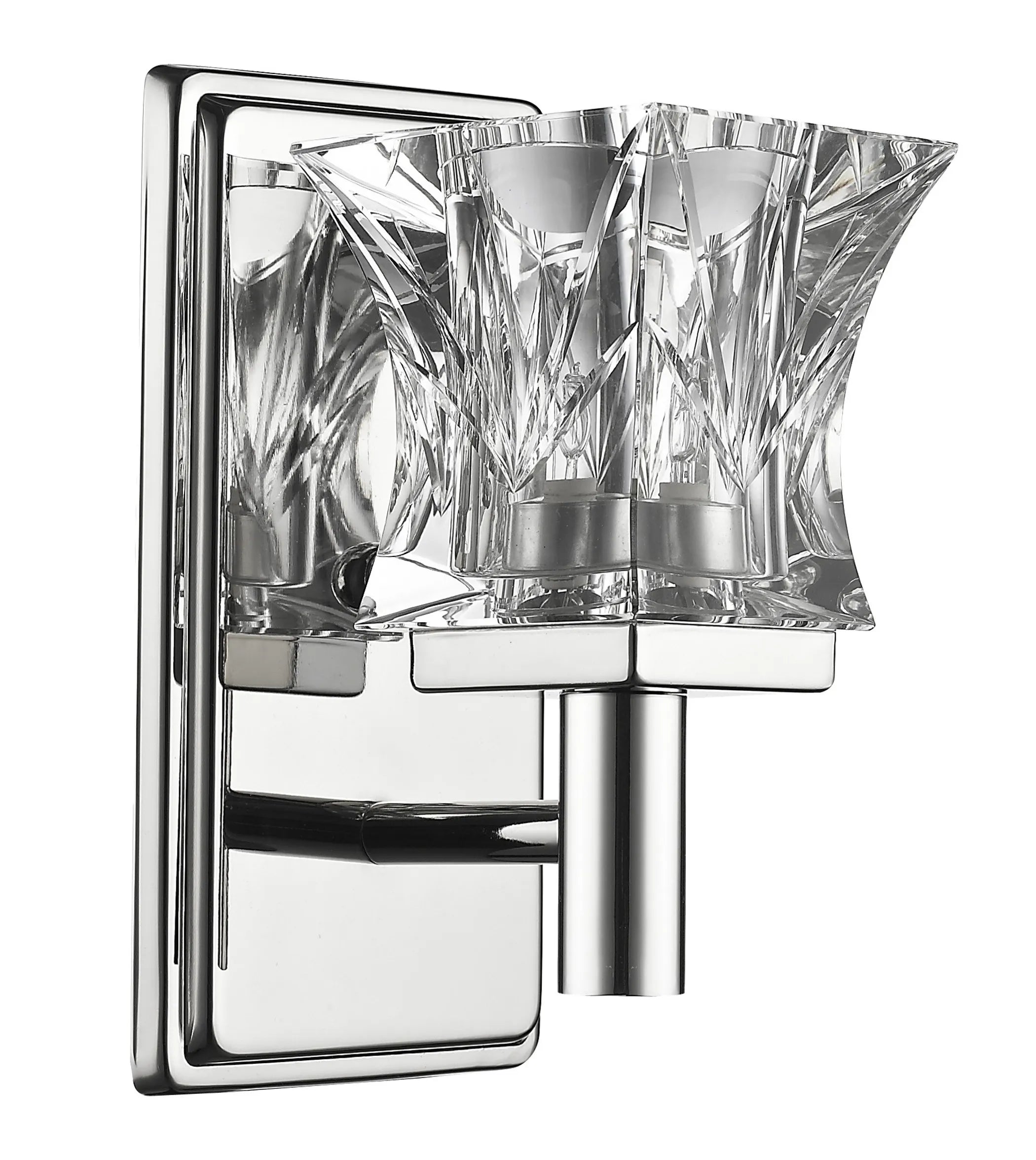 Arabella 1-Light Polished Nickel Sconce With Pressed Crystal Shade — view 2