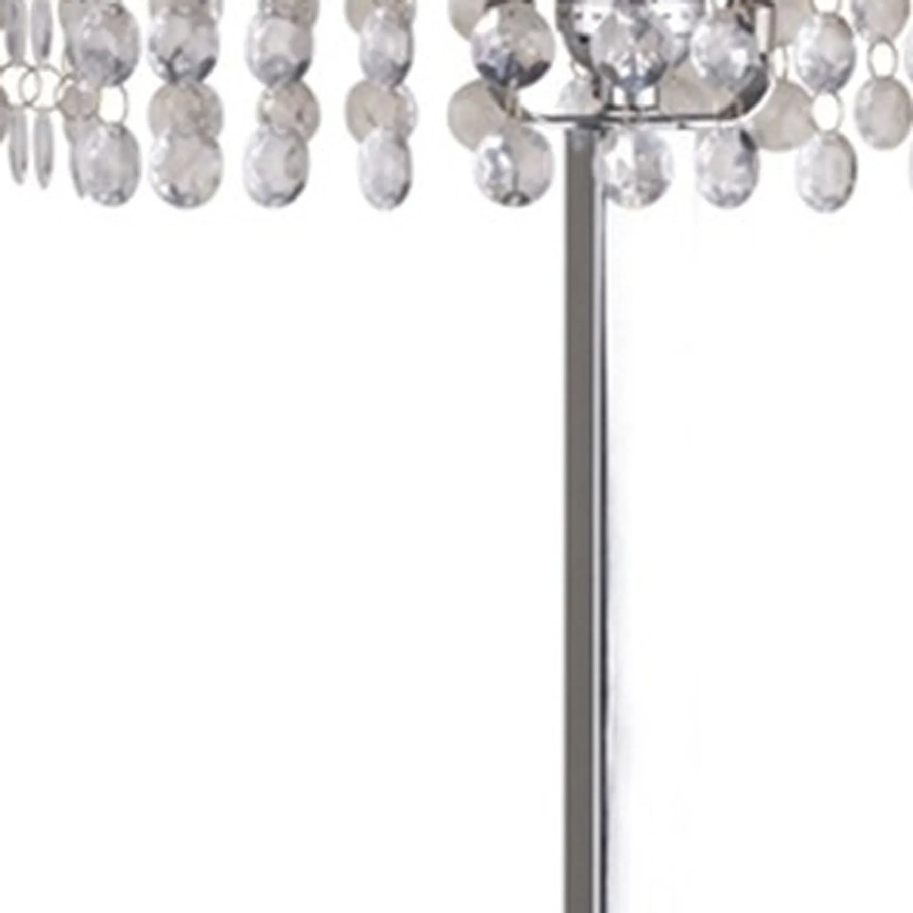 28″ Silver Table Lamp With Faux Crystals and White Rectangle Shade — view 4