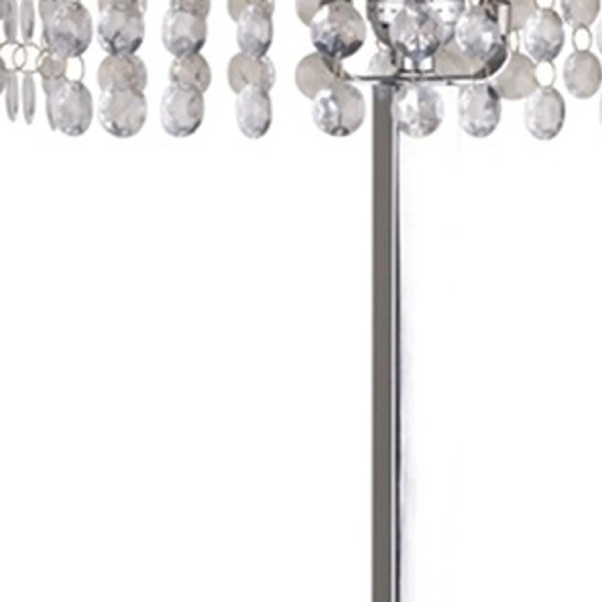 28″ Silver Table Lamp With Faux Crystals and White Rectangle Shade — view 4