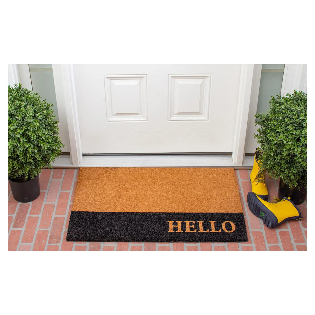 Calloway Mills Hello Black Stripe Doormat — view 2