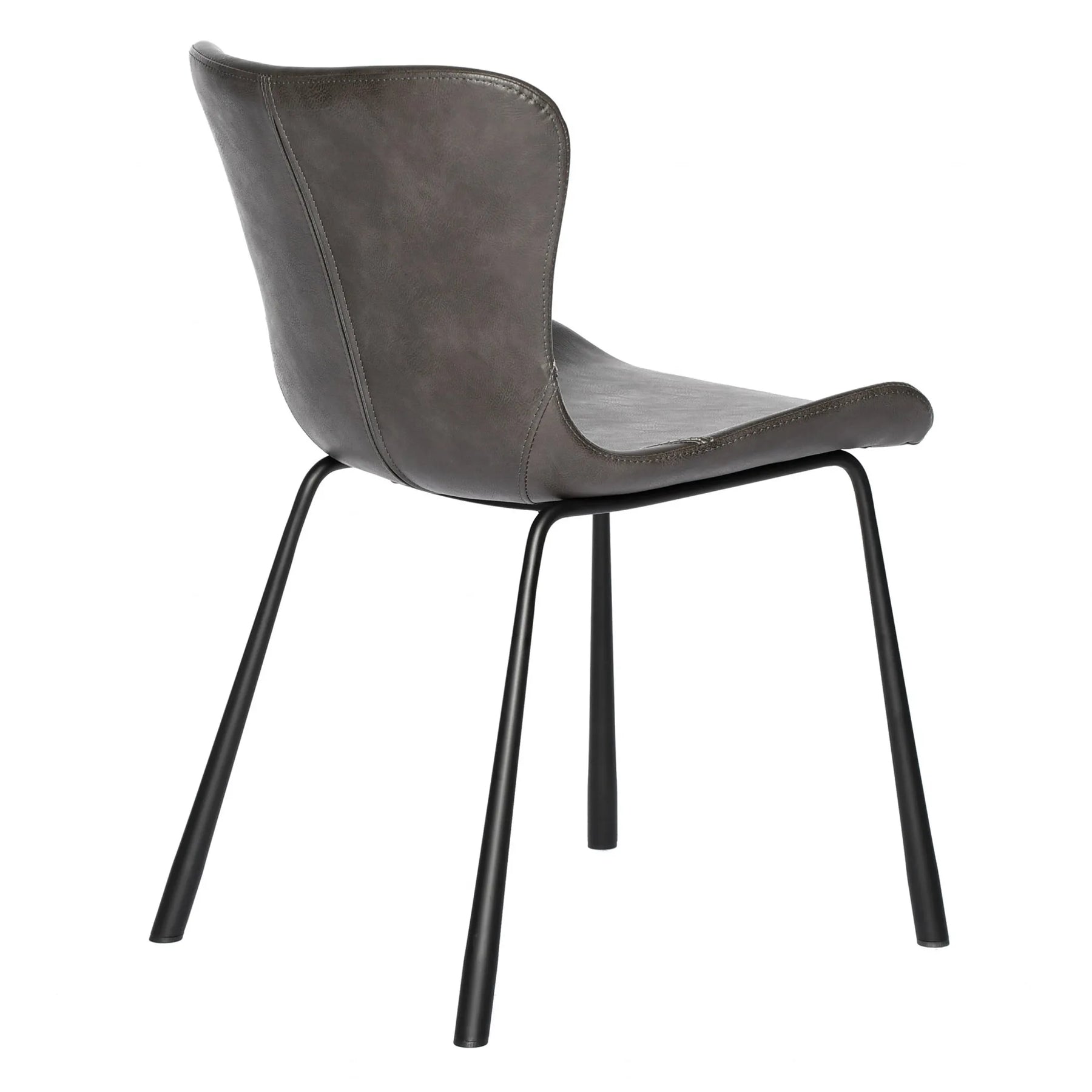 Set of Two Dark Gray Faux Faux Leather Side Chairs — view 4