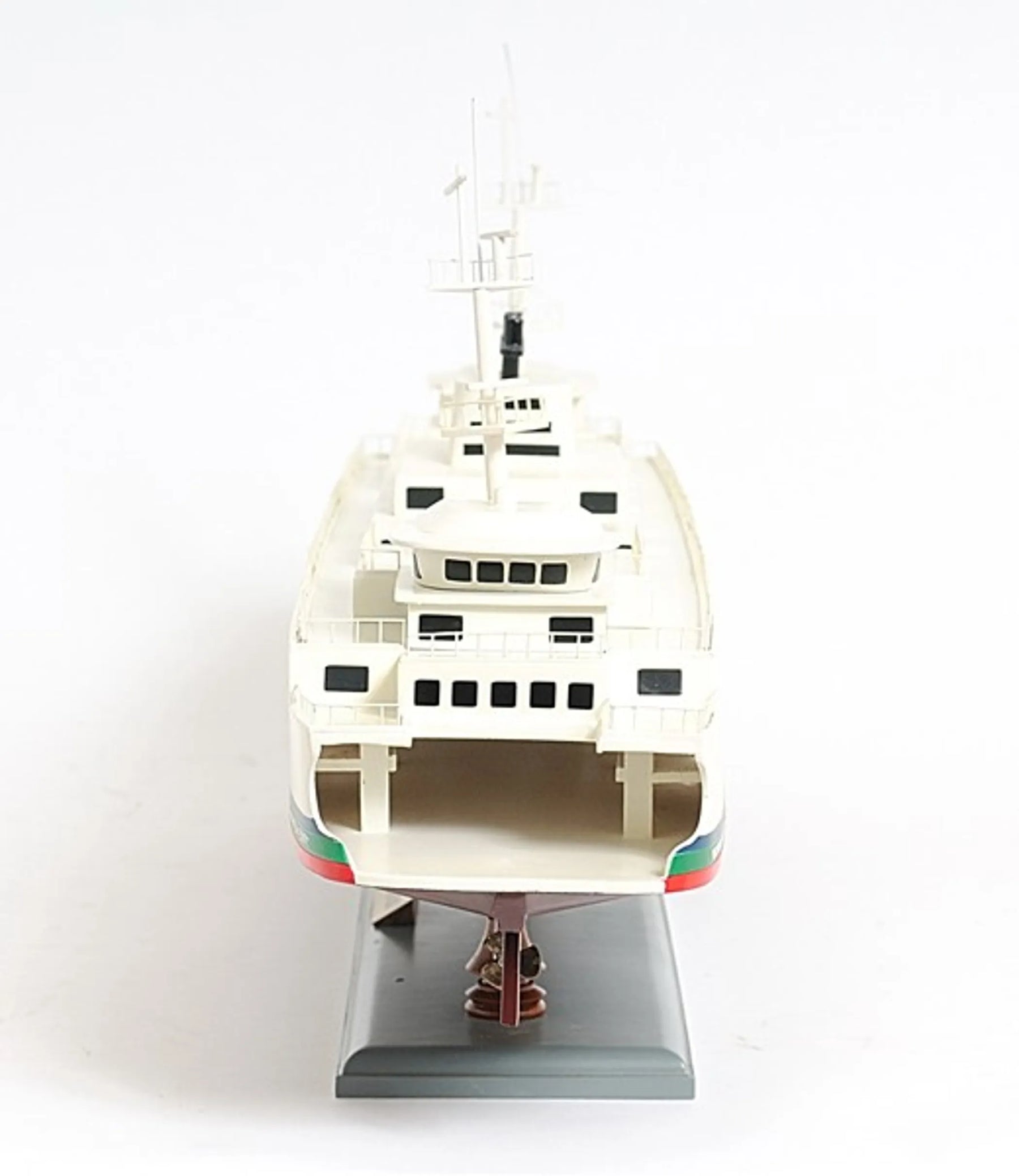 11″ Brown and White Washington Ferry Boat Hand Painted Decorative Boat — view 4