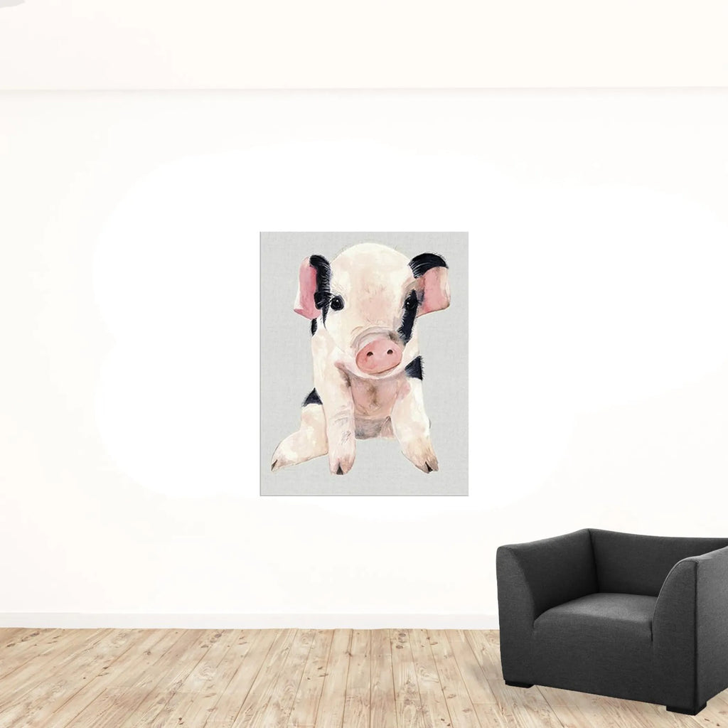 Cute Pink Piglet Unframed Print Wall Art — view 2
