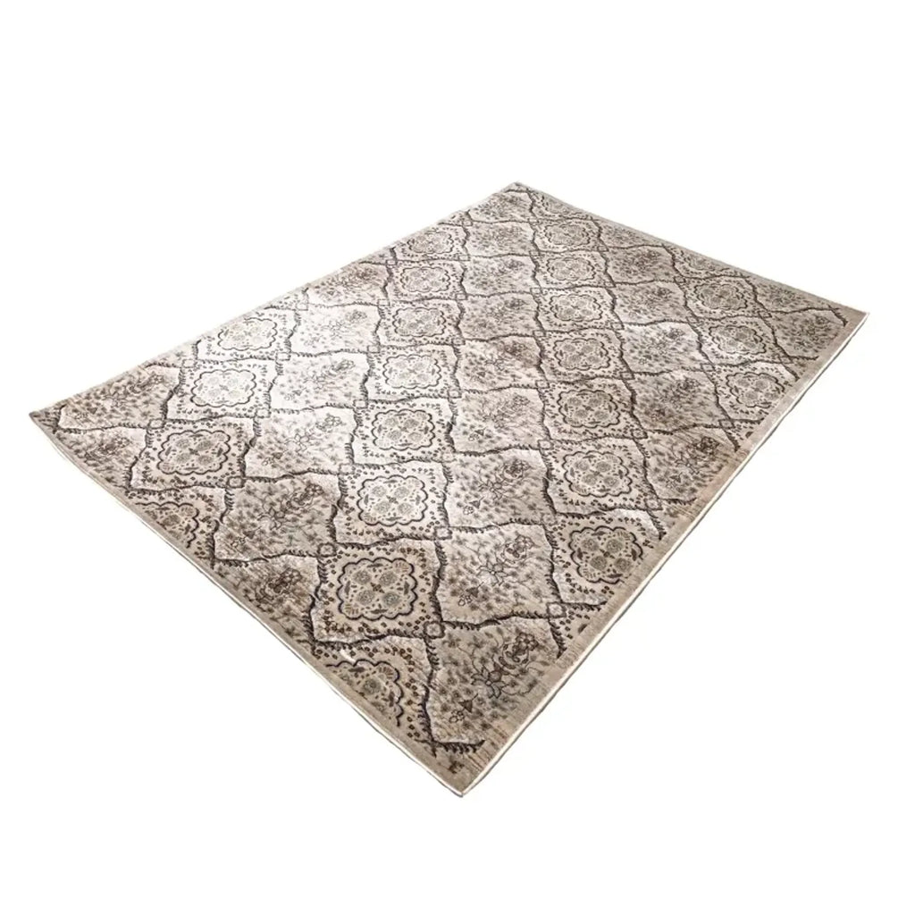 7’10” x 10’3″ Feet Vintage Beige Blue Silky Glam Area Rug