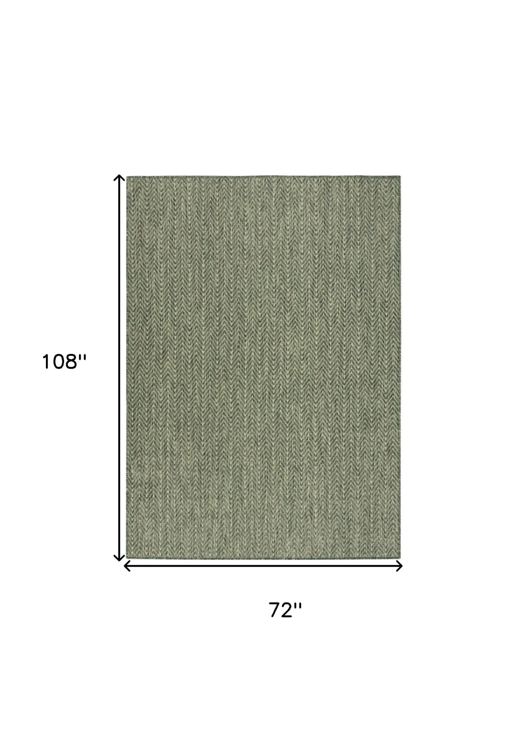6′ X 9′ Green Geometric Indoor Outdoor Area Rug — view 2