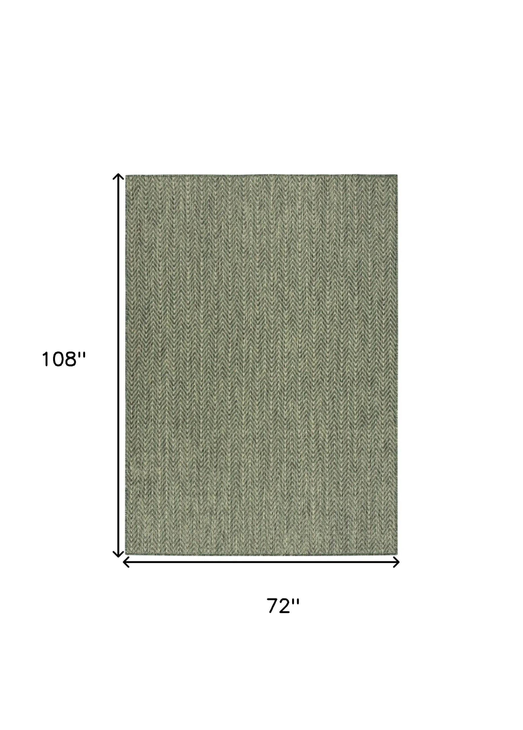 6′ X 9′ Green Geometric Indoor Outdoor Area Rug — view 2
