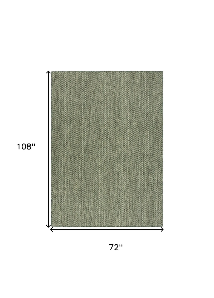 6′ X 9′ Green Geometric Indoor Outdoor Area Rug — view 2