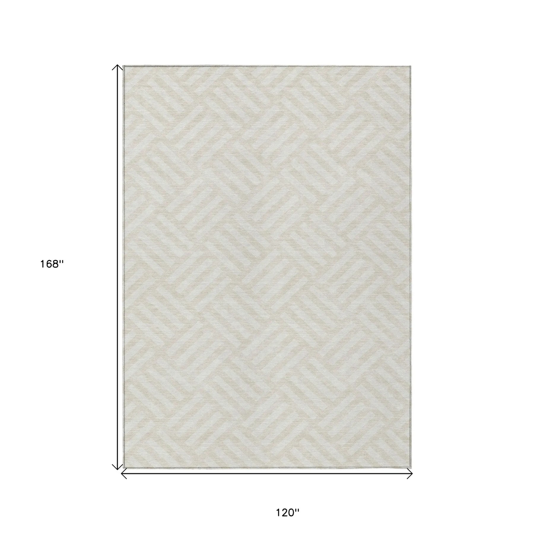 10′ X 14′ Ivory And Beige Geometric Washable Indoor Outdoor Area Rug — view 3