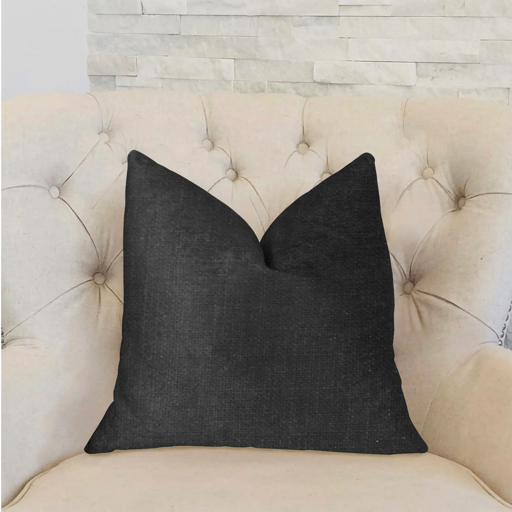 Plutus Luna Black Luxury Throw Pillow — view 2