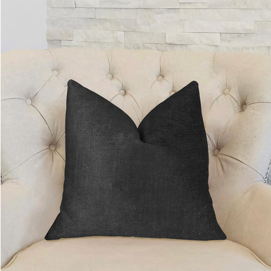 Plutus Luna Black Luxury Throw Pillow — view 2