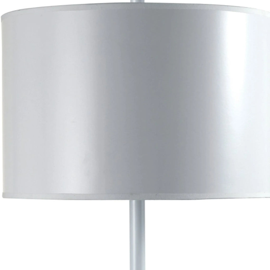 25″ White Metal Table Lamp With White Classic Drum Shade — view 4