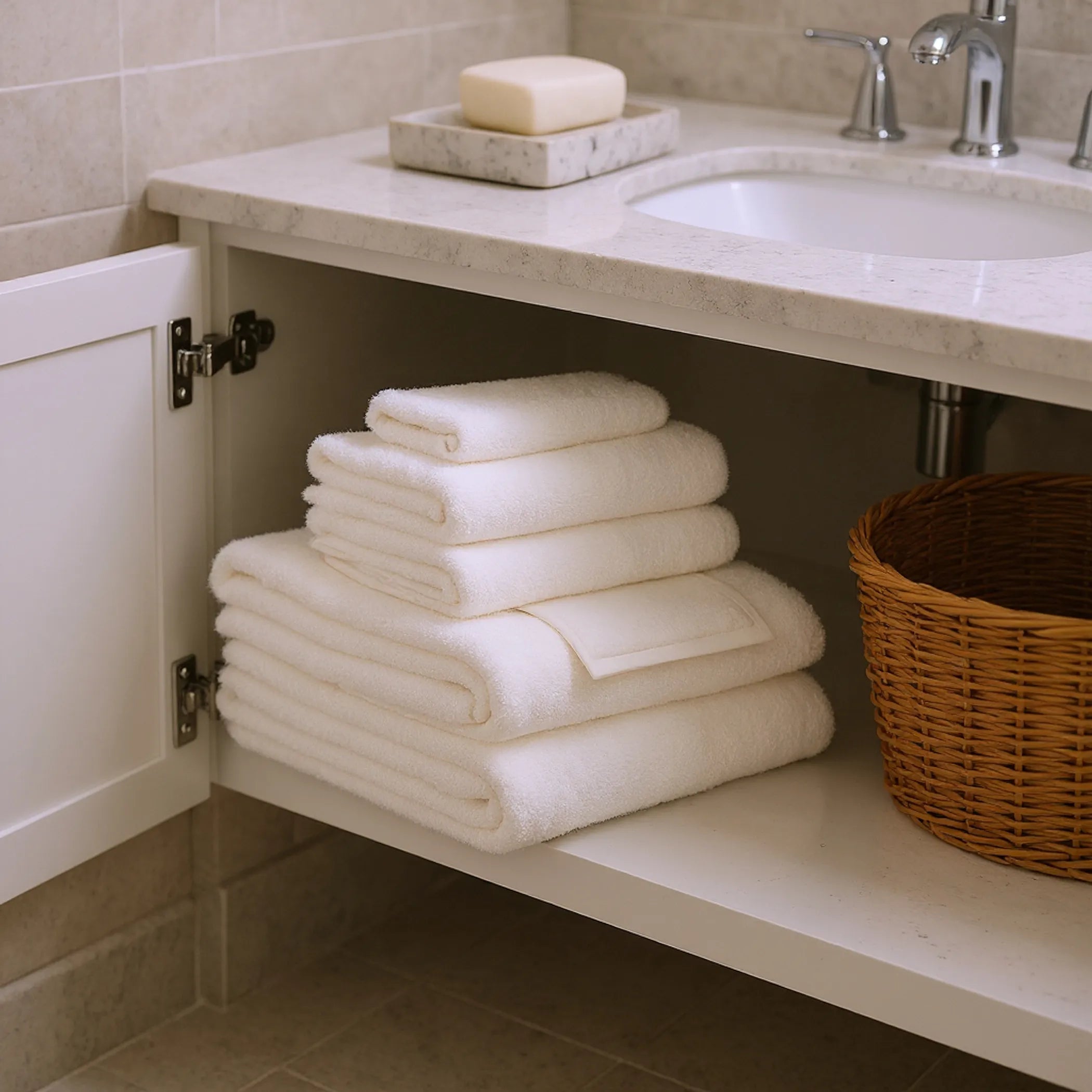 Set of Six Cotton Quick Dry Terry Cloth Towels