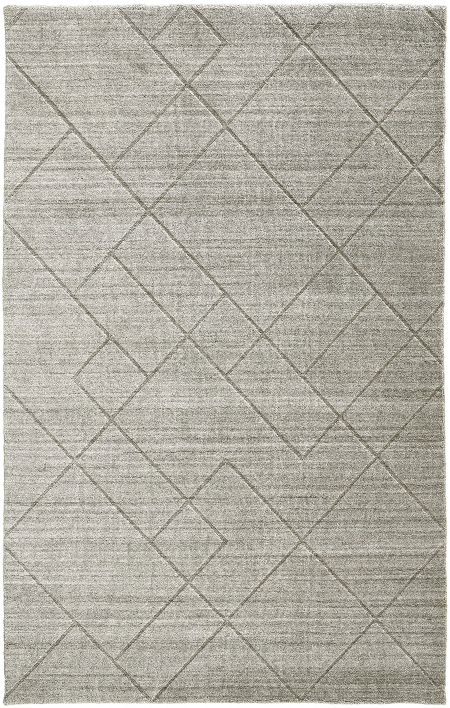 8′ X 10′ Ivory And Silver Striped Hand Woven Area Rug