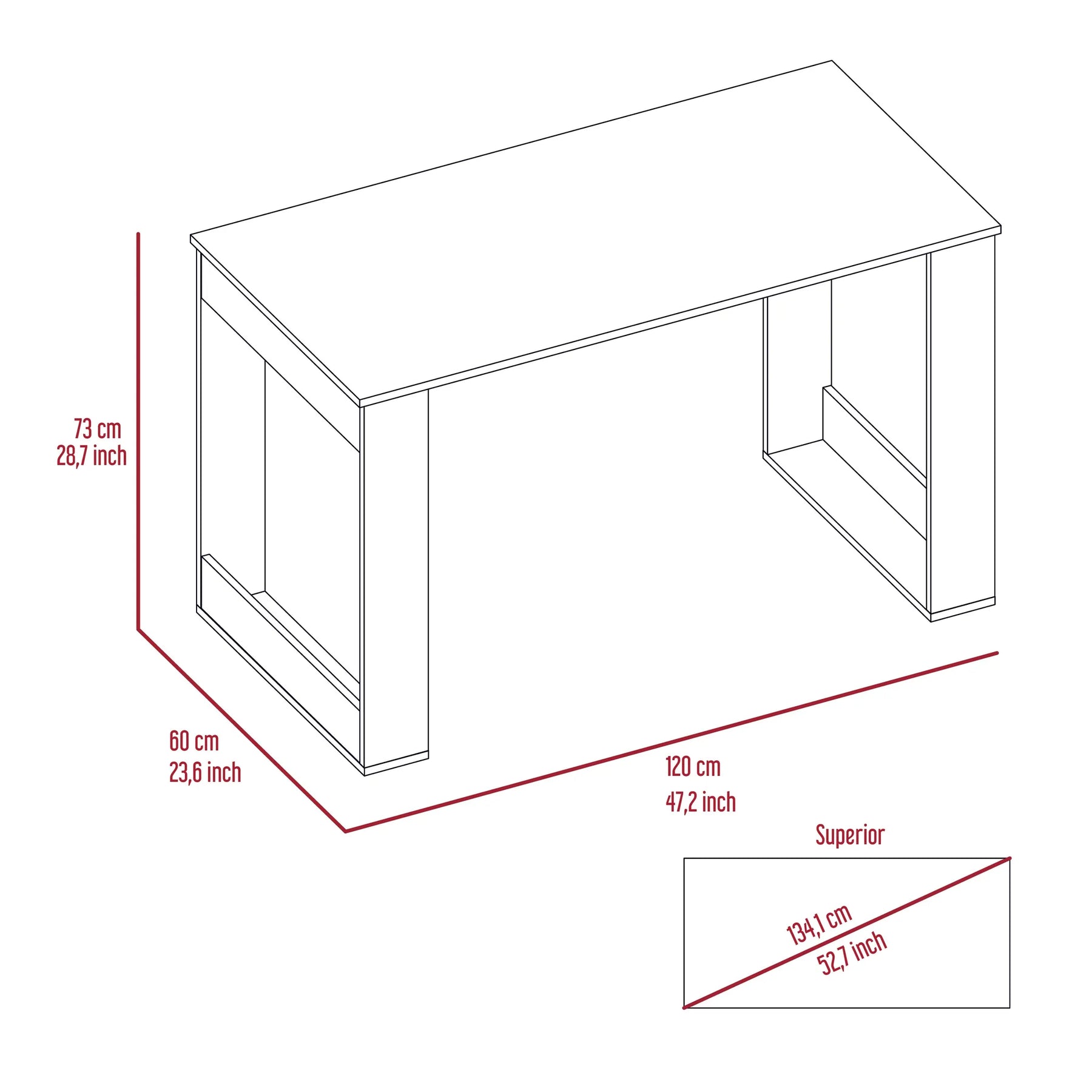 Oviedo 120 Desk Light Oak — view 4