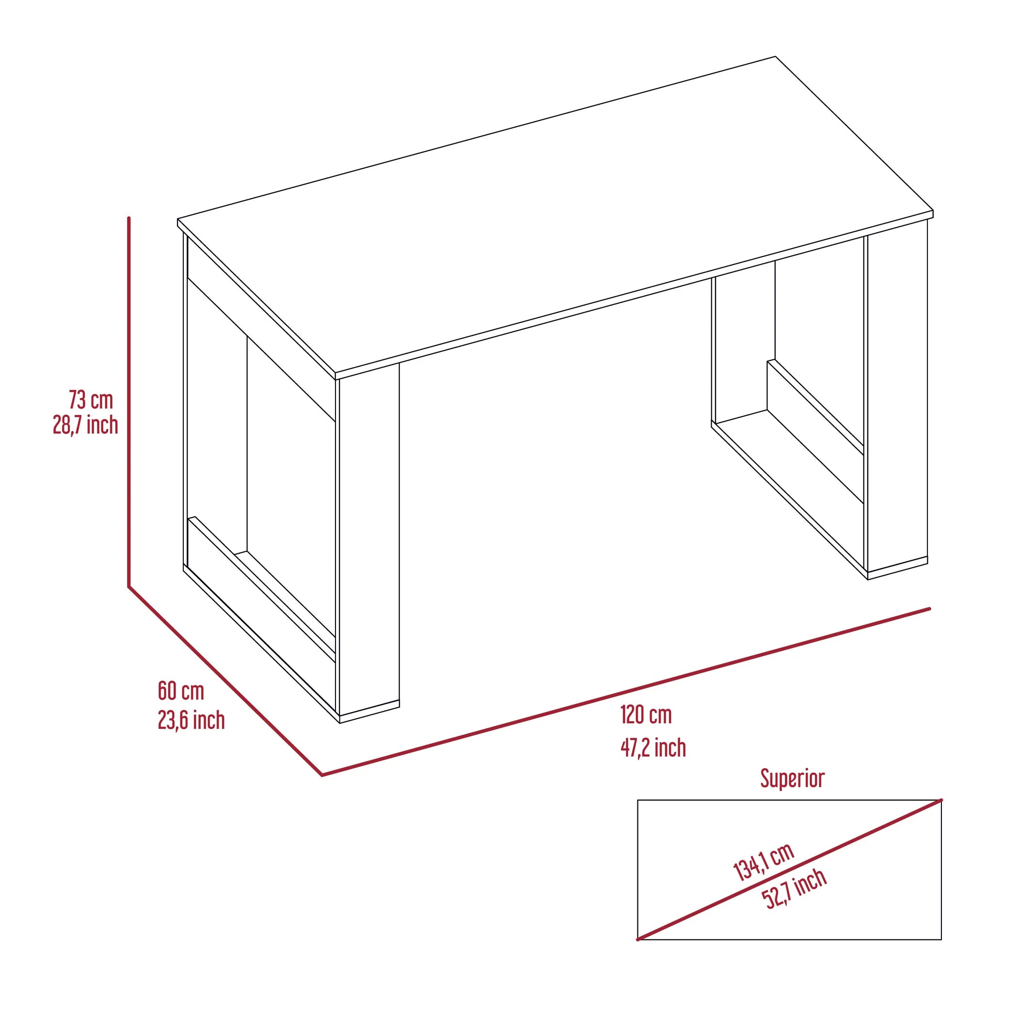 Oviedo 120 Desk Light Oak — view 4