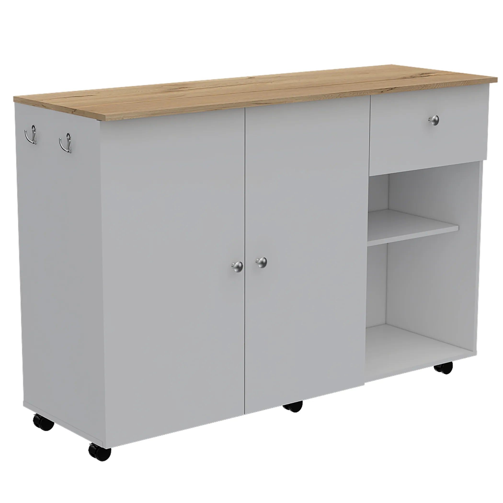 Campbell 2 Piece Kitchen Set, Kitchen Island + Pantry — view 3