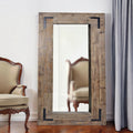 Wood Framed Leaning Accent Mirror