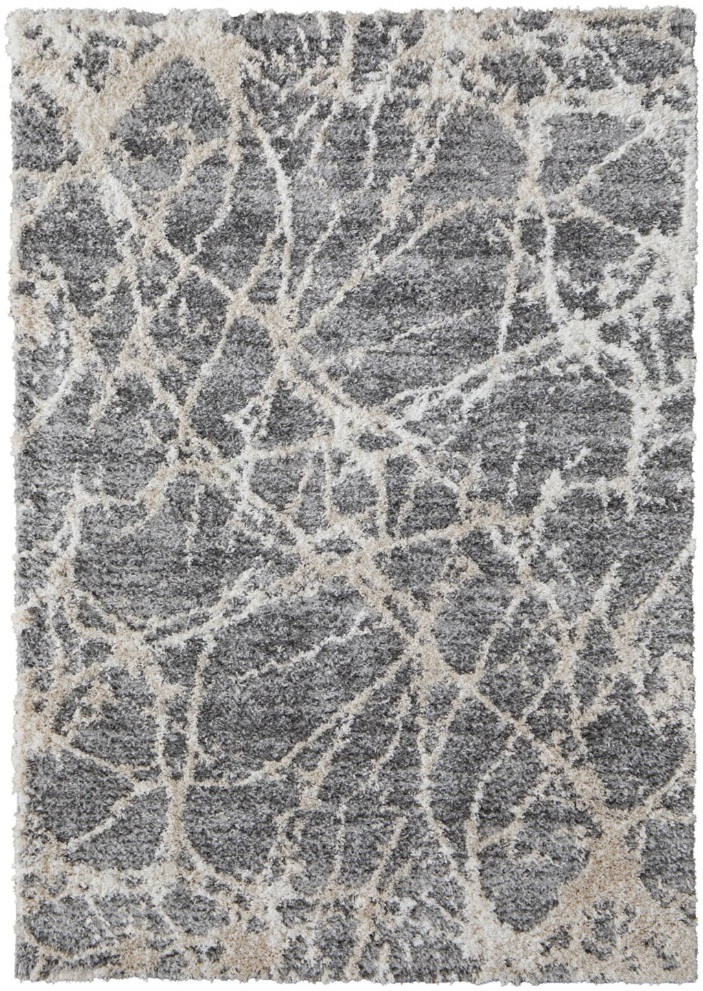 5′ X 8′ Gray And Ivory Abstract Power Loom Stain Resistant Area Rug