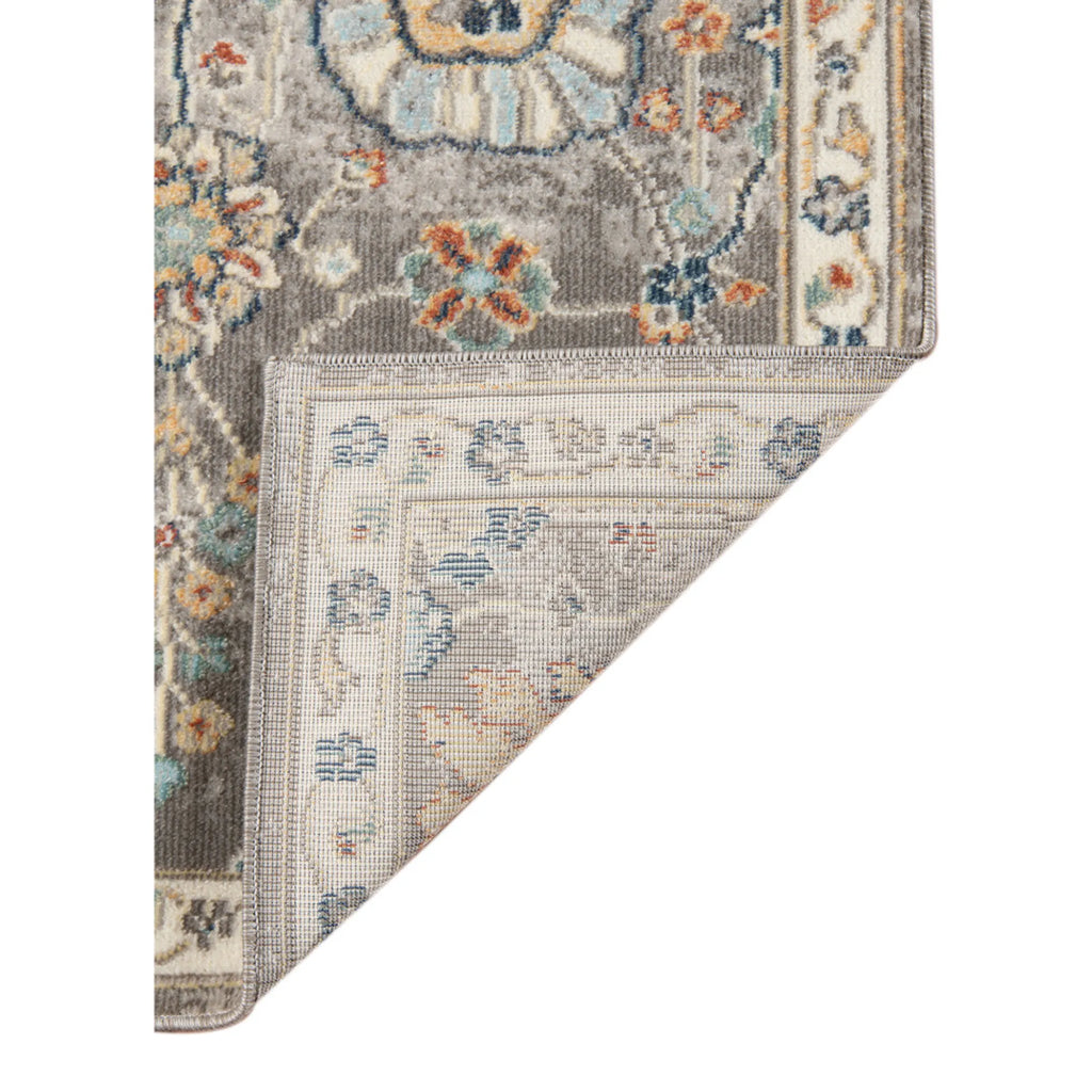 9′ X 12′ Blue and Orange Floral Stain Resistant Indoor Outdoor Area Rug — view 4