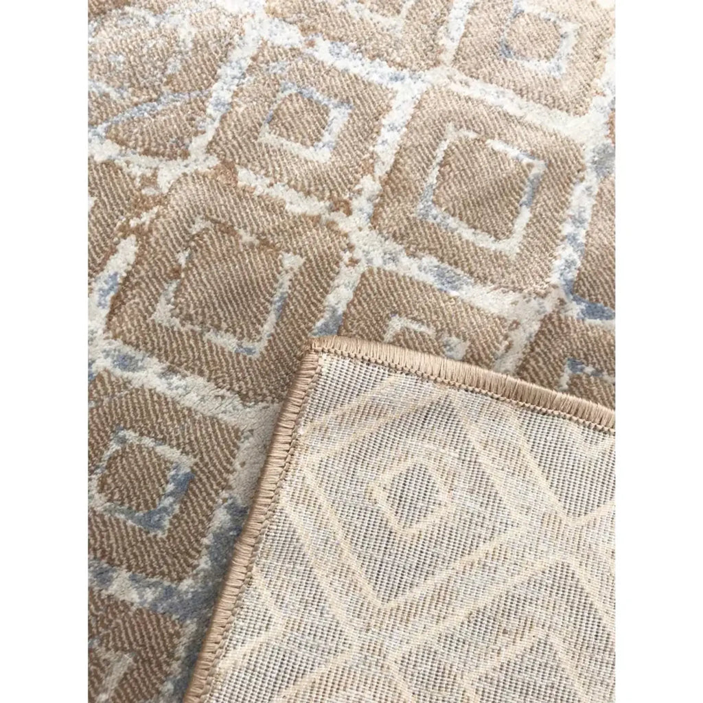 7’10” x 10’3″ feet Dark Beige Geometric Silky Glam Area Rug — view 3