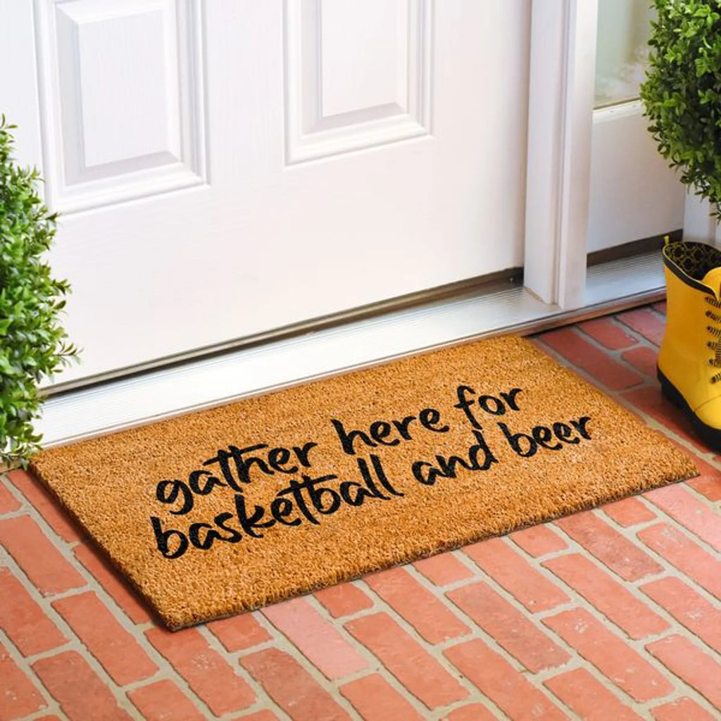 Calloway Mills Gather here for Basketball and beer doormat — view 2