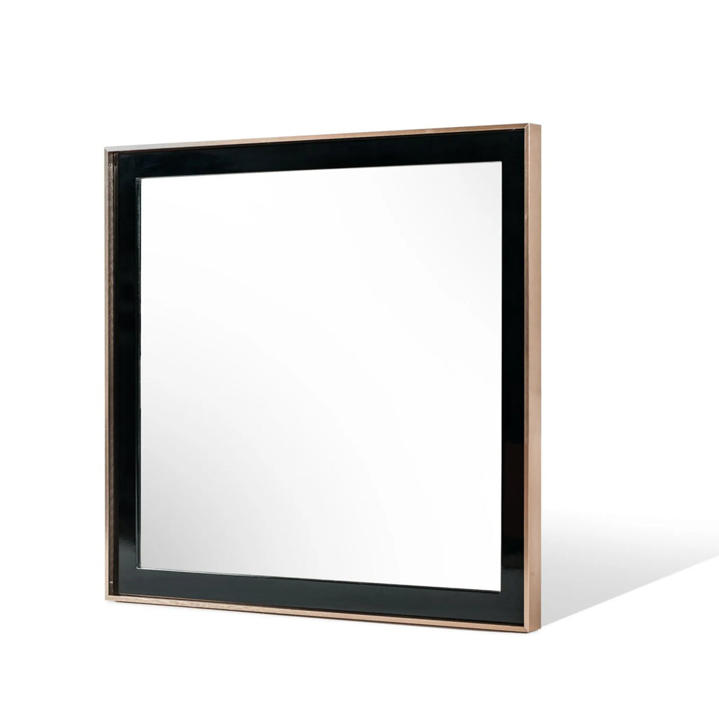39″ Rose Gold and Black Wood and Metal Framed Accent Mirror — view 4