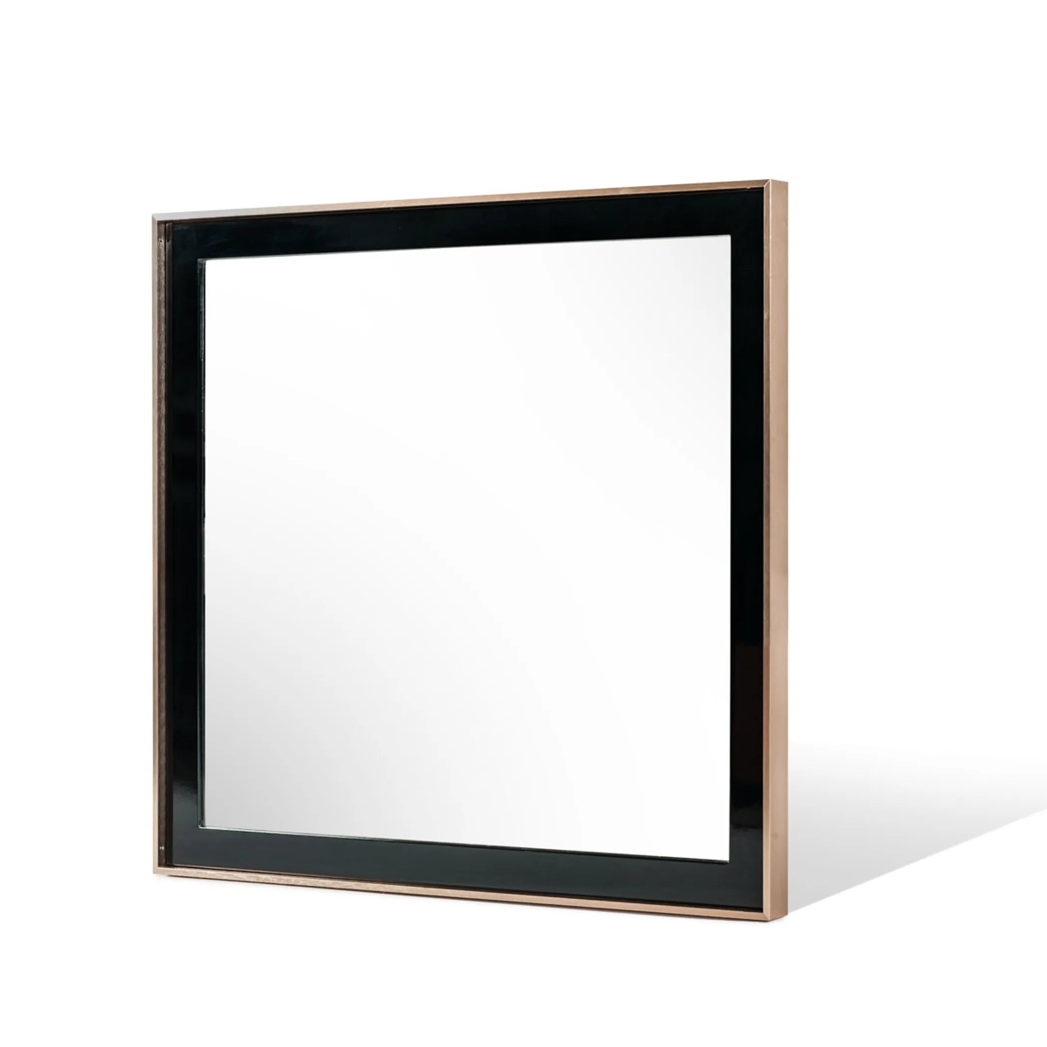 39″ Rose Gold and Black Wood and Metal Framed Accent Mirror — view 4